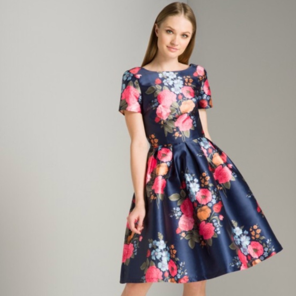 Chi Chi London - Mod Cloth Navy Floral Dress